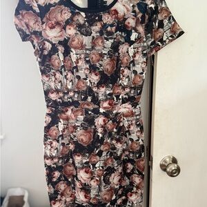 Sachin + Babi Black and Pink Floral Mini Dress